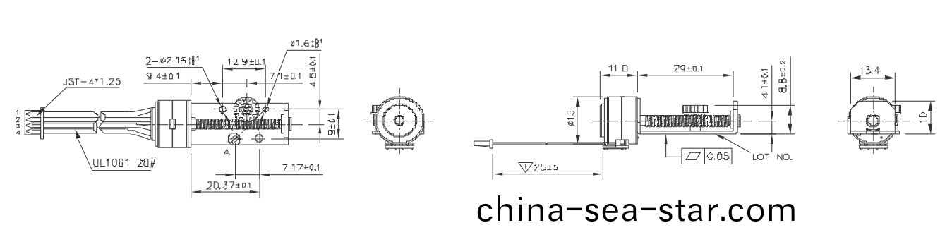 OT-SM15L-346絲(si)桿步(bu)進電機|步(bu)進電機(ji)|電(dian)機帶絲桿|激光設備電機(ji)-萬至(zhi)達(da)電機