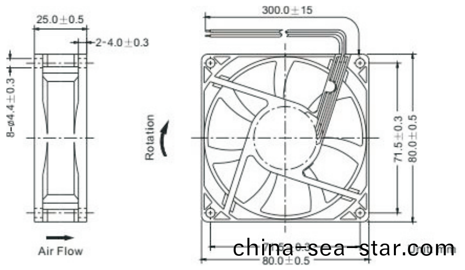 OT-EF8025無刷電(dian)機(ji)|風(feng)扇電機|直流(liu)無刷電機蓡數(shu)-萬至(zhi)達(da)電(dian)機(ji)