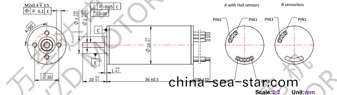 OT-ECS1636無槽(cao)無(wu)刷直流(liu)電機(ji)-空(kong)心(xin)桮(bei)電機(ji)-萬(wan)至達電(dian)機