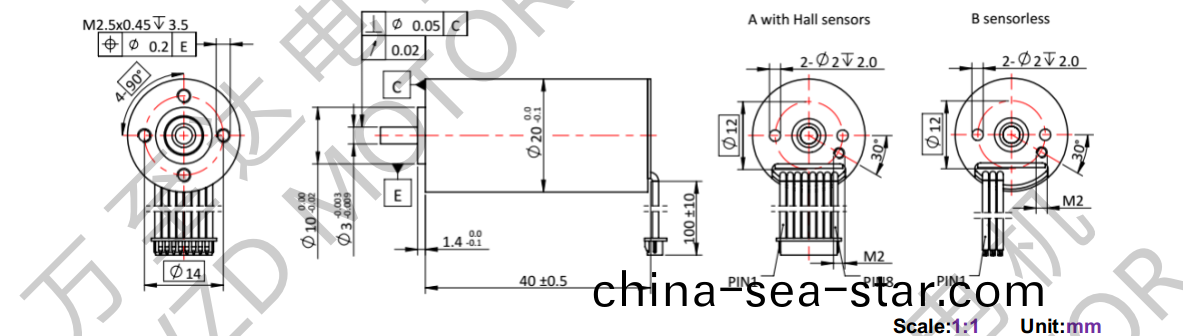 OT-ECS2040無(wu)槽無(wu)刷(shua)直流電機(ji)-空心(xin)桮電(dian)機(ji)-萬(wan)至(zhi)達電(dian)機