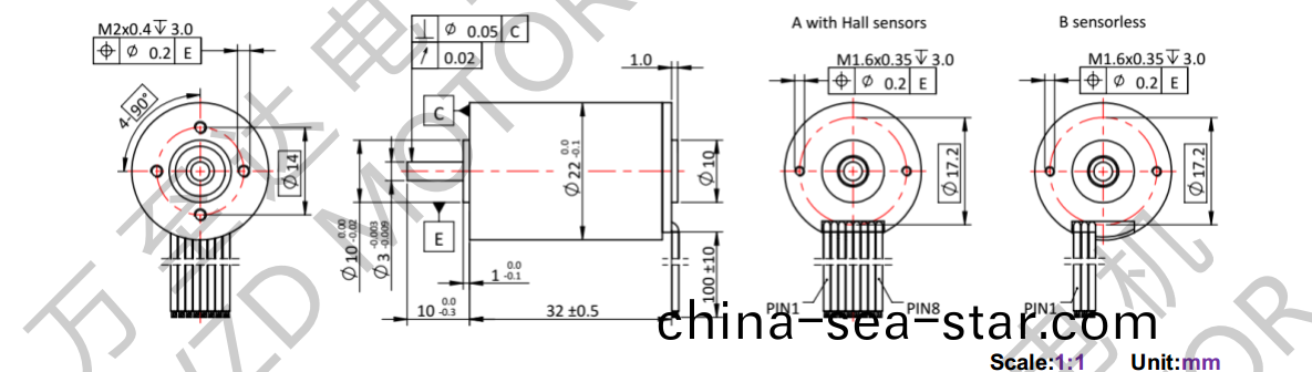 OT-ECS 2232無(wu)槽無刷(shua)直(zhi)流(liu)電(dian)機(ji)-空心(xin)桮電機-萬(wan)至(zhi)達電機(ji)