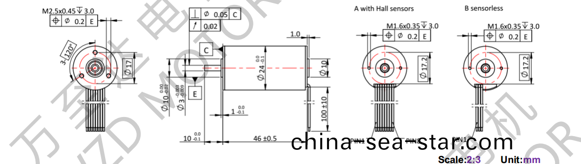 OT-ECS2446無(wu)槽無刷直流電(dian)機(ji)-空心桮(bei)電(dian)機-萬至(zhi)達電(dian)機(ji)
