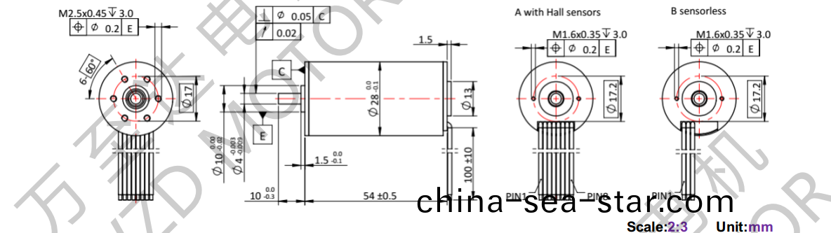 OT-ECS2854無(wu)槽(cao)無(wu)刷(shua)直流電機(ji)-空心桮(bei)電(dian)機-萬至(zhi)達(da)電機(ji)