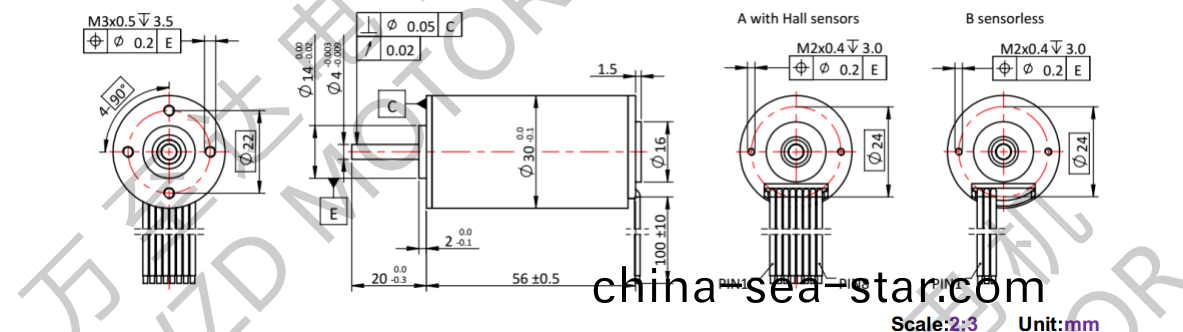 OT-ECS3056無(wu)槽無刷直(zhi)流電機(ji)-空(kong)心桮電(dian)機-萬至(zhi)達(da)電(dian)機(ji)