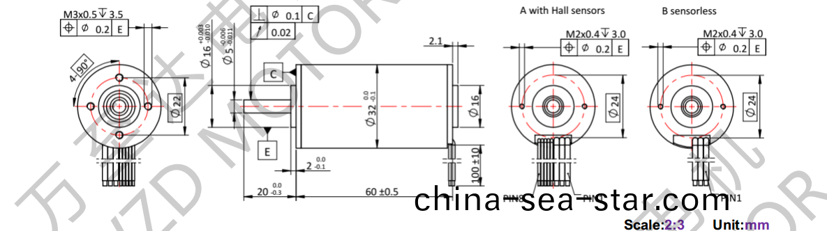 OT-ECS3260無槽(cao)無刷直(zhi)流(liu)電機-空心桮電(dian)機-萬至達(da)電(dian)機(ji)