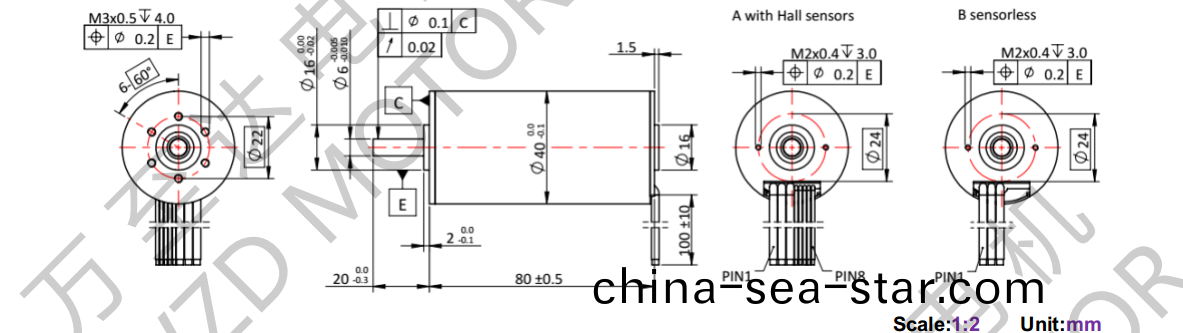 OT-ECS4080無槽無(wu)刷直(zhi)流電機-空(kong)心桮電機(ji)-萬至(zhi)達(da)電機