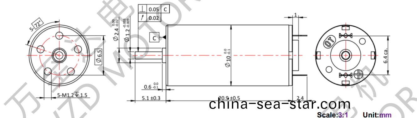 OT-CM1020石墨刷(shua)空(kong)心桮電機-萬(wan)至(zhi)達(da)電(dian)機