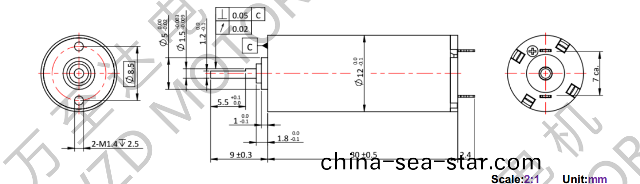 OT-CM1230空心桮(bei)電機-萬(wan)至達(da)電(dian)機