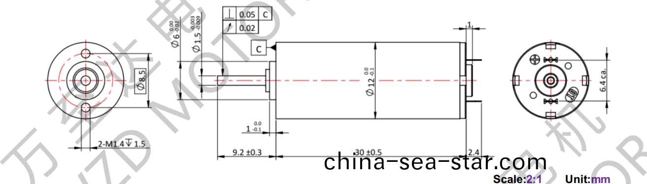 OT-CM1230石墨(mo)刷空心桮電機-萬(wan)至(zhi)達電機