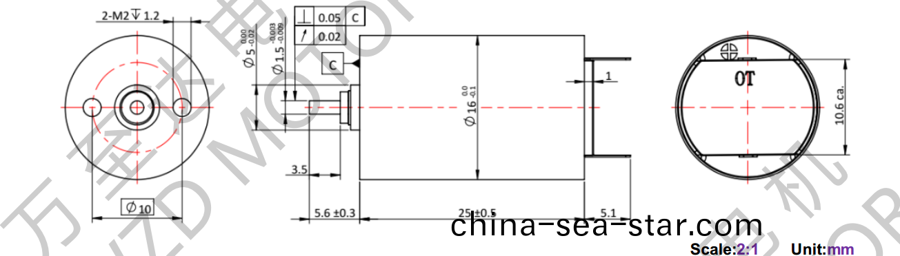 OT-CM1625空(kong)心(xin)桮電(dian)機-萬至達電(dian)機(ji)
