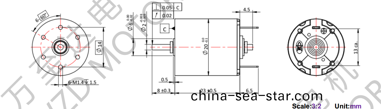 OT-CM2023石墨刷空(kong)心桮(bei)電(dian)機-萬(wan)至達(da)電機