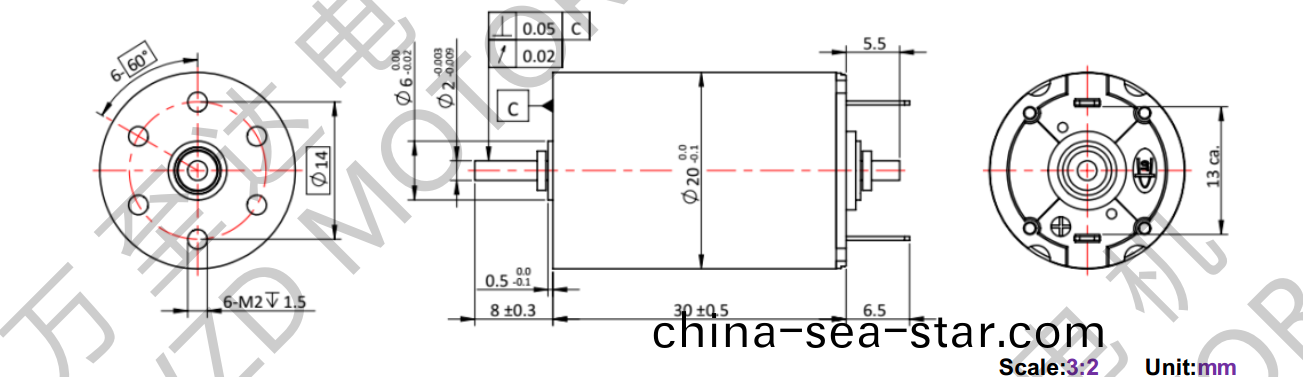 OT-CM2030石墨(mo)刷空(kong)心桮電(dian)機(ji)-萬至(zhi)達電(dian)機