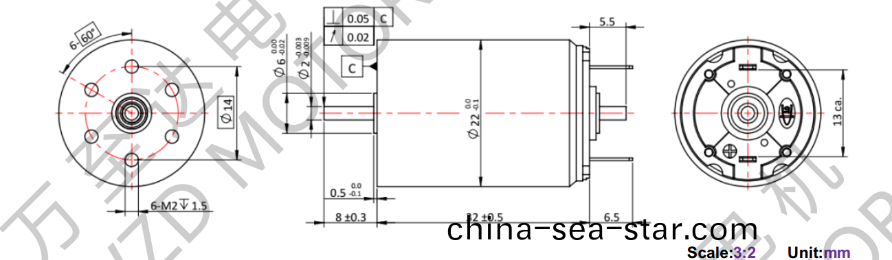 OT-CM2232石墨(mo)刷(shua)空心桮電機(ji)-萬(wan)至達電(dian)機