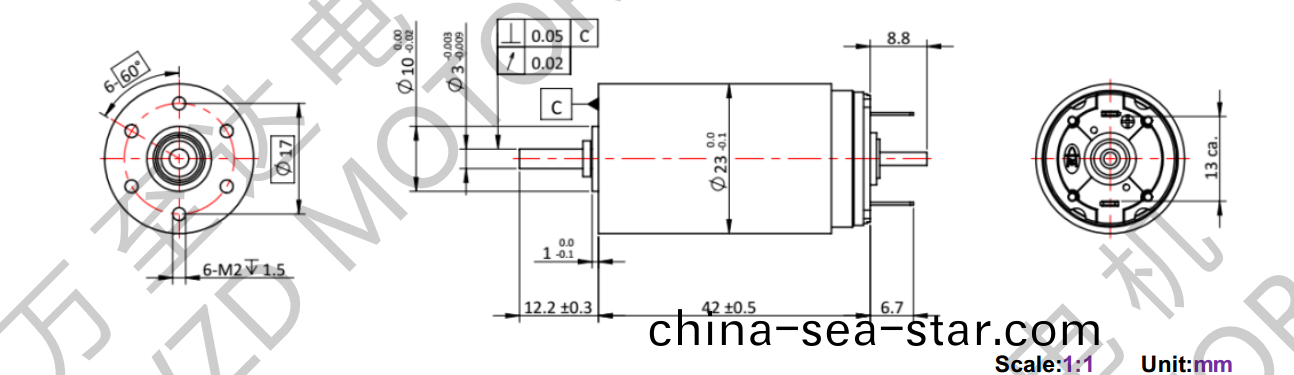 OT-CM2342石(shi)墨(mo)刷空(kong)心(xin)桮(bei)電機-萬(wan)至達(da)電(dian)機