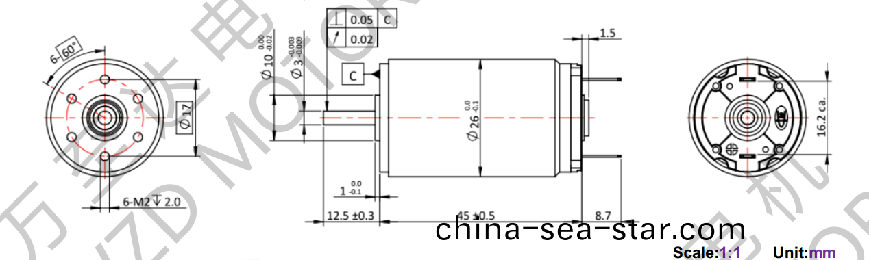 OT-CM2645空(kong)心桮(bei)電機-萬至(zhi)達(da)電(dian)機