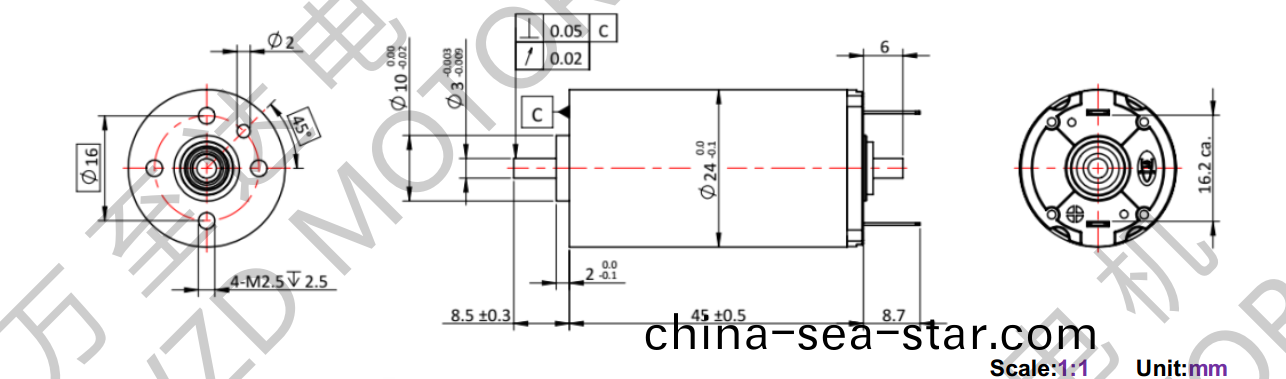 OT-CM2445空心桮電(dian)機-萬(wan)至(zhi)達(da)電機(ji)