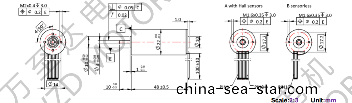 OT-ECS2248無(wu)槽無(wu)刷電(dian)機-空心桮電機(ji)-萬至達電機
