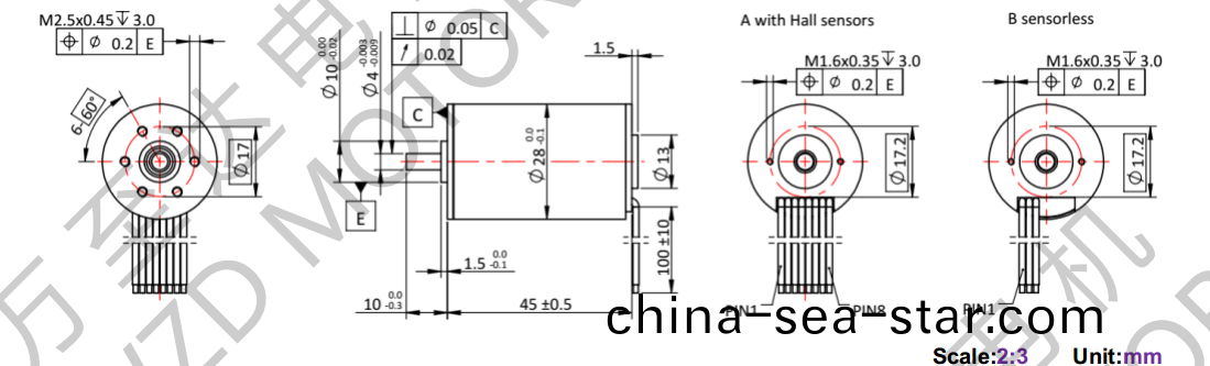 OT-ECS2845無(wu)槽(cao)無刷(shua)電(dian)機(ji)-空(kong)心(xin)桮(bei)電機(ji)-萬(wan)至達電機