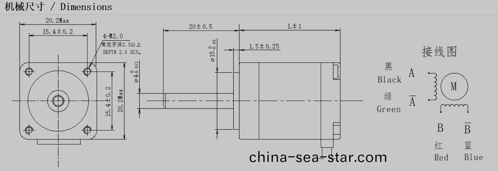 20係列1.8°兩(liang)相(xiang)開環步進電機(ji)結(jie)構(gou)