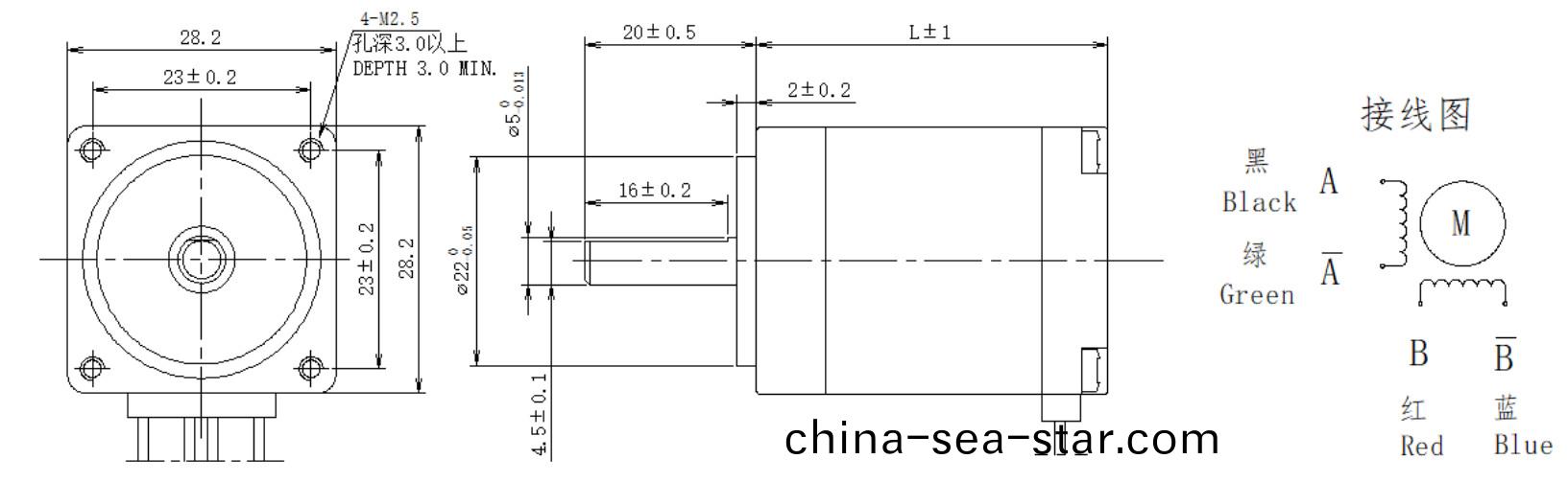 28係列(lie)1.8°兩(liang)相開(kai)環步進(jin)電(dian)機結構