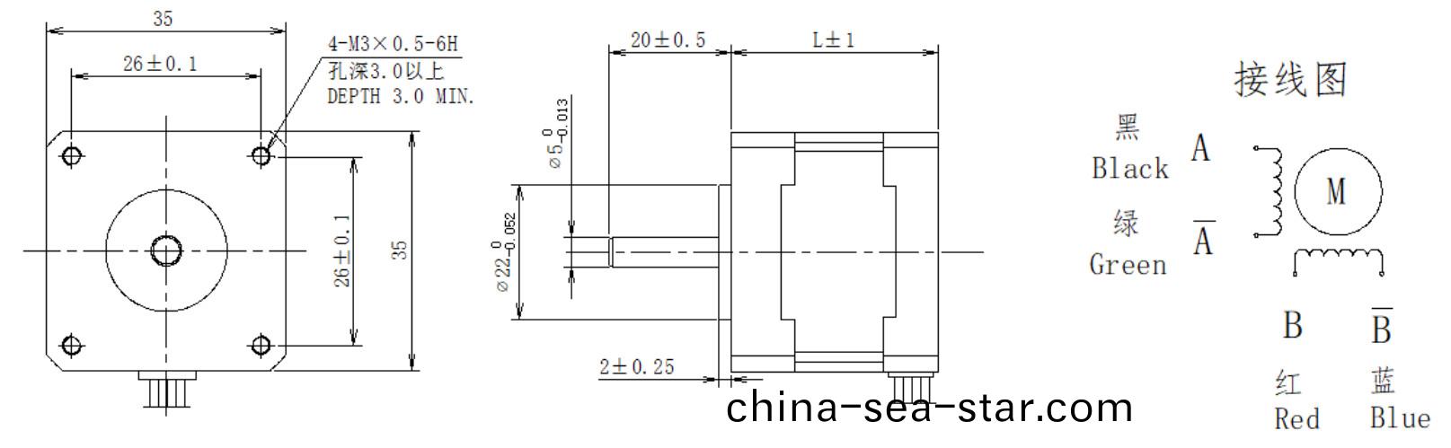 35係(xi)列1.8°兩相(xiang)開(kai)環步進(jin)電機(ji)結(jie)構(gou)