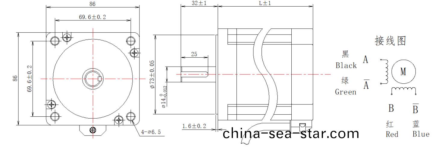 86係列(lie)1.8°兩相(xiang)開(kai)環步(bu)進電機結構(gou)