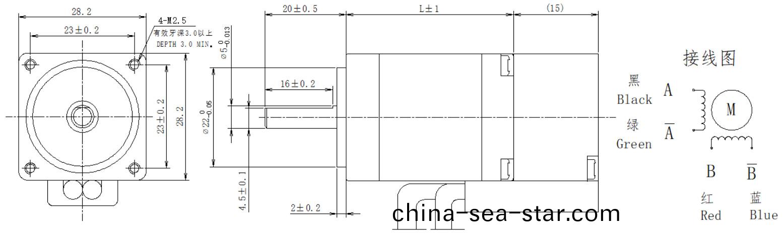 28係(xi)列1.8°兩相(xiang)閉環步(bu)進(jin)電(dian)機結(jie)構(gou)