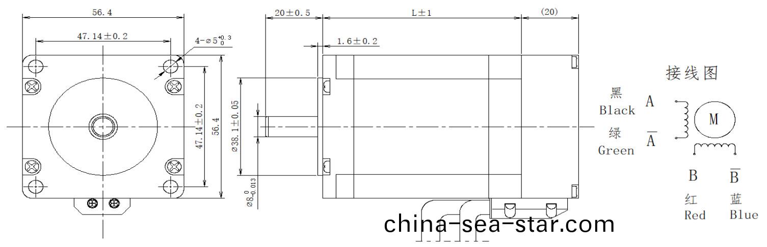 57係(xi)列(lie)0.9°兩(liang)相(xiang)閉環步進(jin)電(dian)機(ji)結(jie)構(gou)