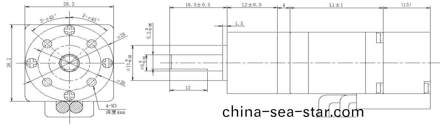 28係(xi)列閉環步進(jin)電(dian)機(ji)+齒(chi)輪箱(xiang)結構