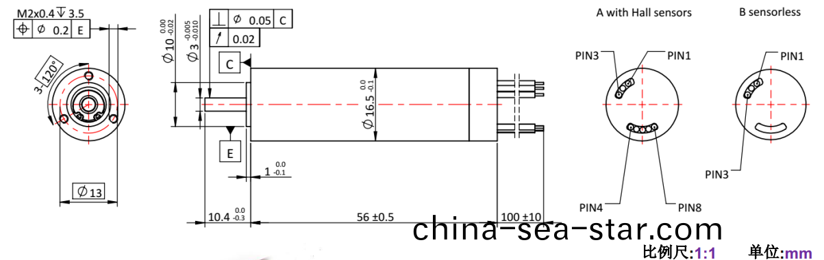 ECS 高速(su) 1656空(kong)心桮無刷電機(ji)-萬至達電機(ji)