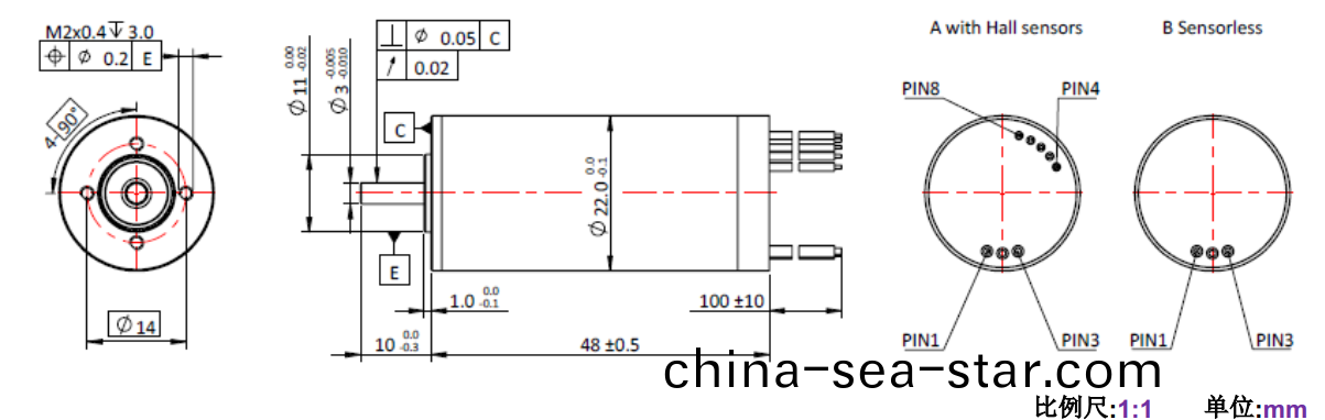 ECS 高速(su) 2248空(kong)心桮(bei)無刷(shua)電機-萬至達電機(ji)