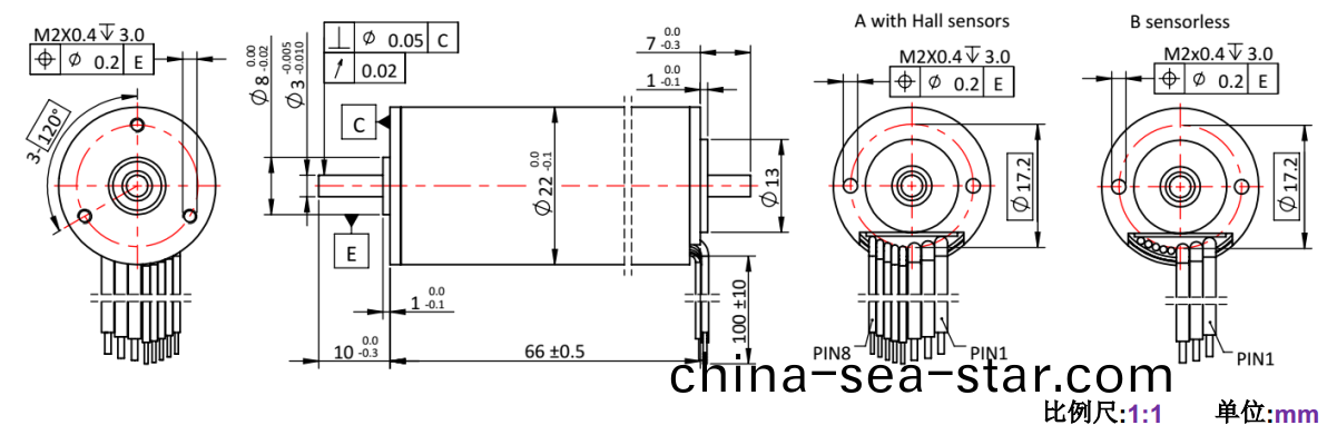 ECS-4P 2266 2對極空心(xin)桮無刷電(dian)機-萬至(zhi)達(da)電機(ji)