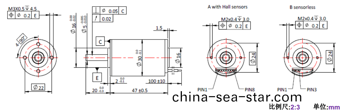 ECS-4P 3047 2對(dui)極(ji)空(kong)心(xin)桮(bei)無(wu)刷電機-萬至達(da)電(dian)機