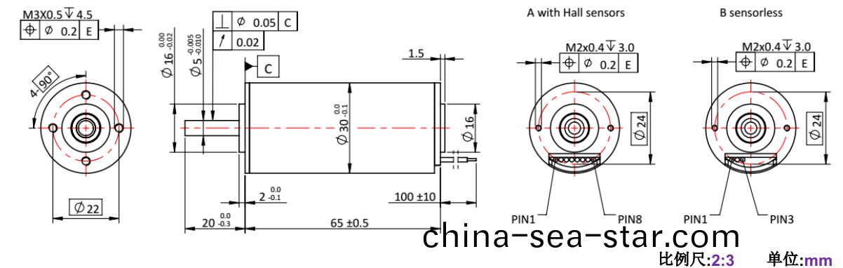 ECS-4P 3060 2對極(ji)空心(xin)桮無刷電(dian)機(ji)-萬(wan)至達(da)電機(ji)