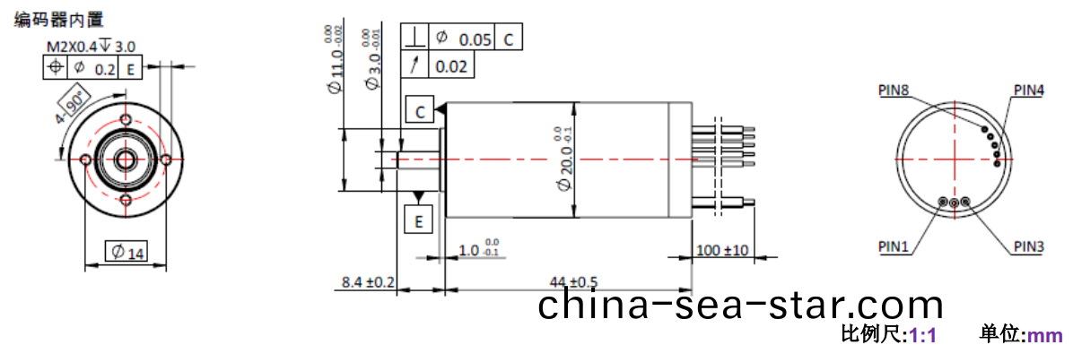 ECS 2044 內寘編(bian)碼(ma)器空心桮(bei)電機(ji)-萬(wan)至(zhi)達電(dian)機